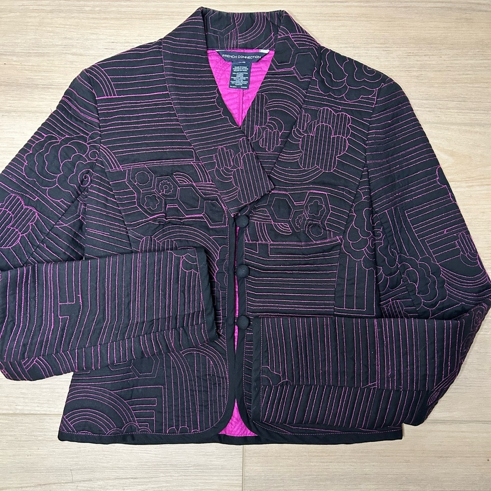 French Connection Embroidered Cropped Jacket